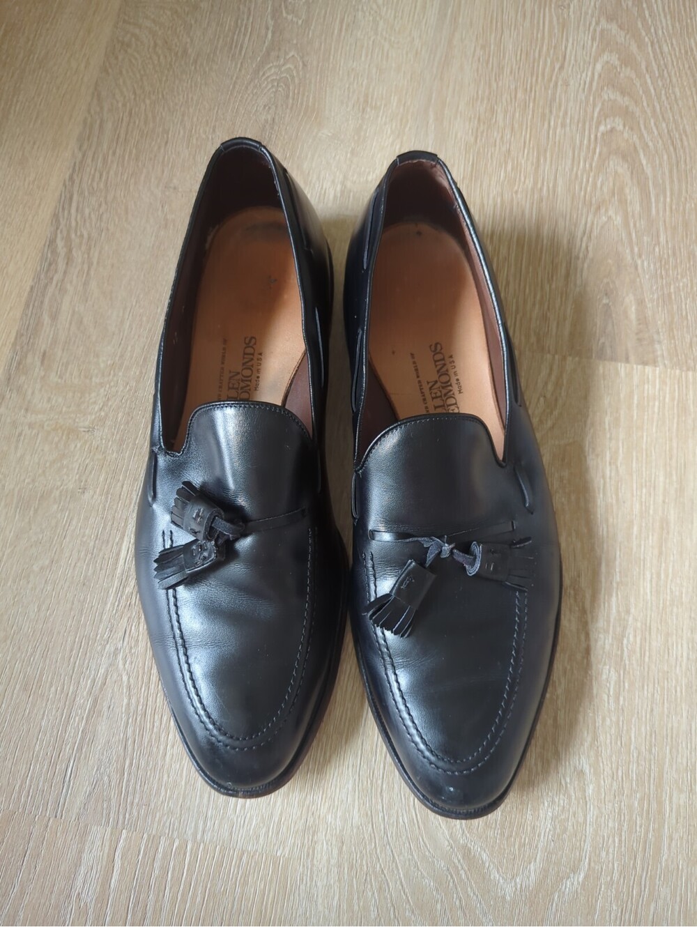 Allen Edmonds Grayson Leather Dress Shoes Tassel Loafer Black 8217 Mens 13